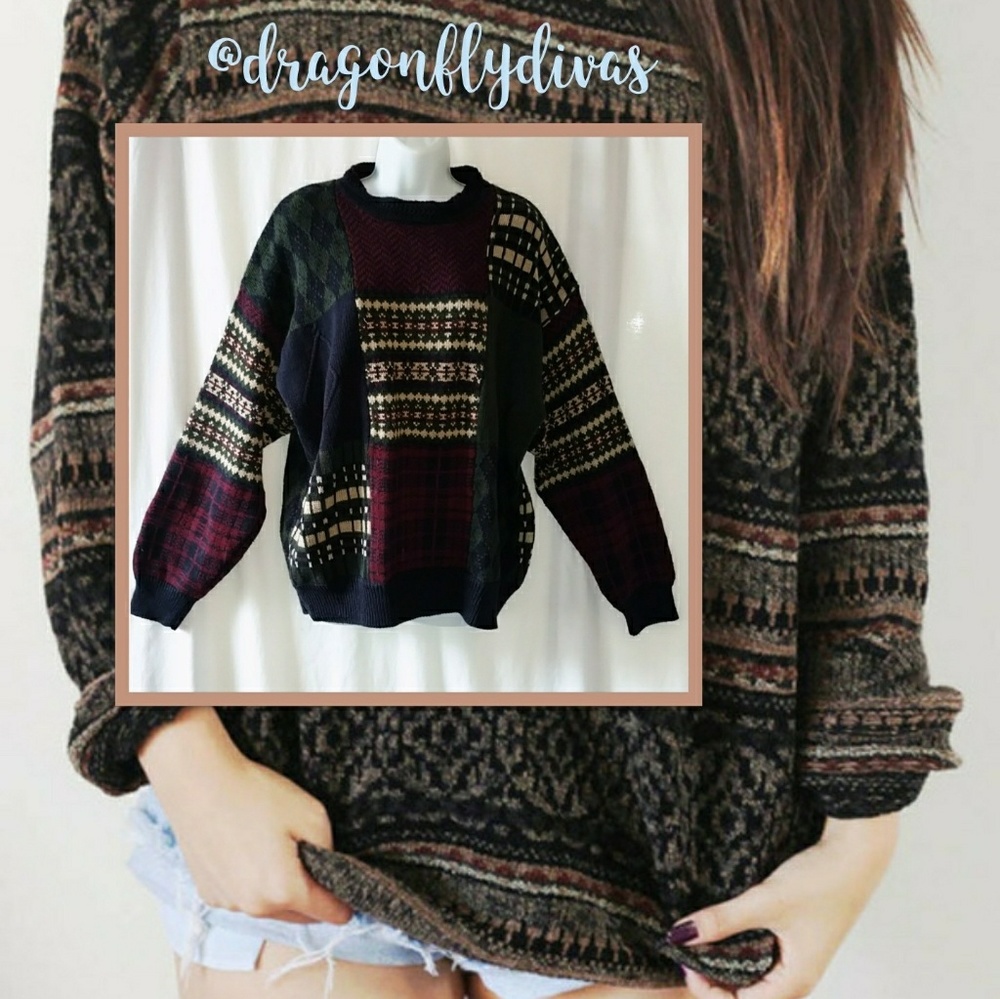 FAB VTG Cotton Blend Oversized Sweater L